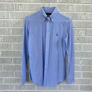 Ralph Lauren Blue and White Knit Oxford, Size SP